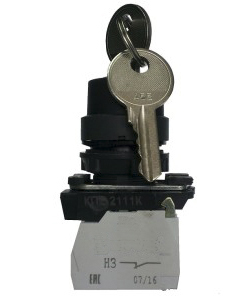 КПЕ 1120 -К УХЛ3, чёрный, 2но+0нз, ключ на 2 положения с фиксацией, IP40, переключатель  (ЭТ) 