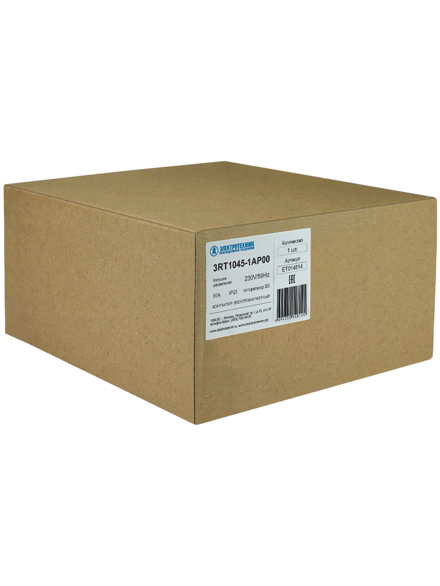 3RT1045-1AP00, 3-пол., 80A, AC-3, 37кВт/400V, 230V AC, 50/60Гц, типоразмер S3, винтовые клеммы, IP20, контактор электромагнитный  (ЭТ)