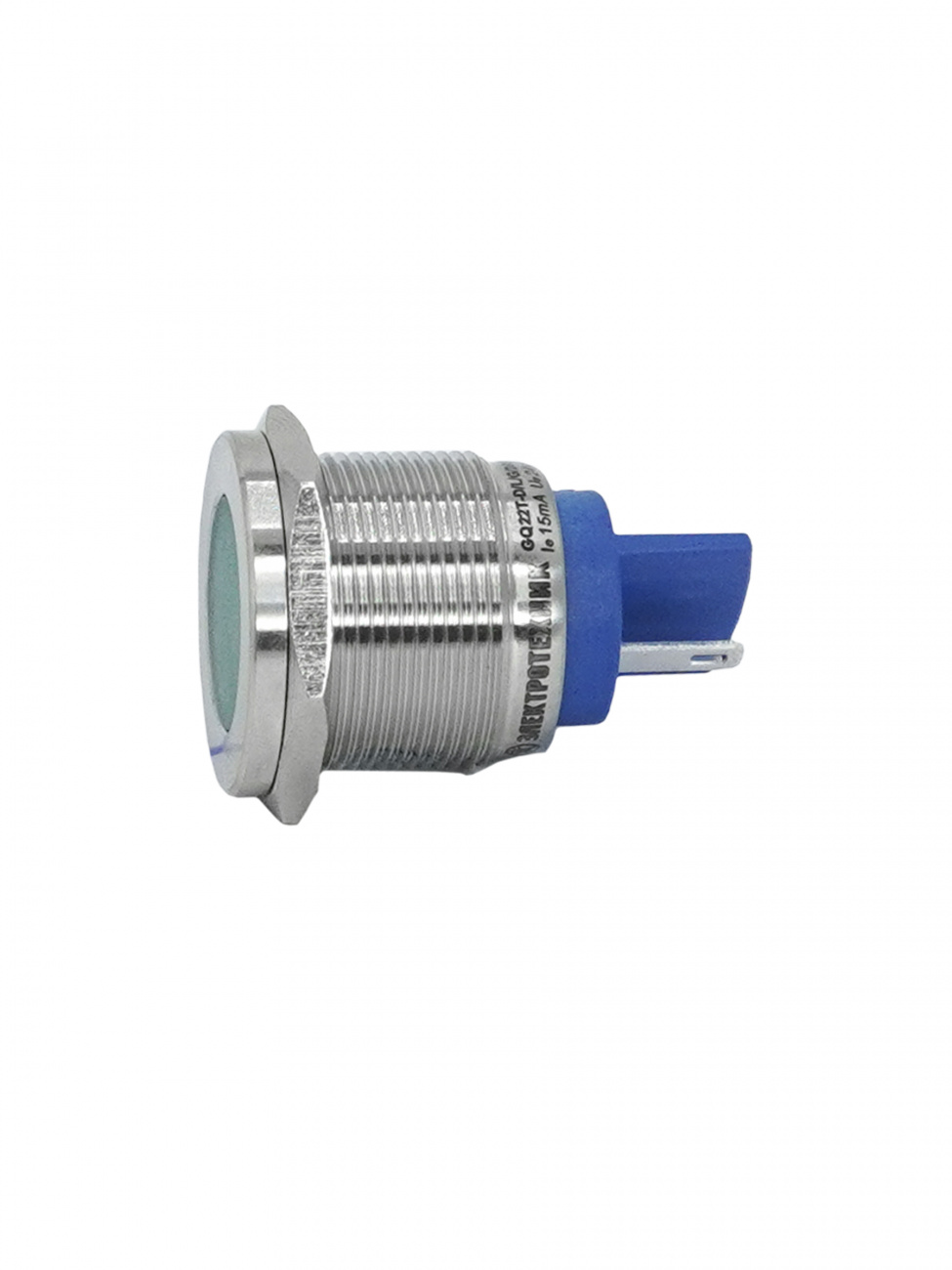GQ22T-D/L/G/220V/S, зелёная, металл. корпус, светодиодная матрица d=22мм, 220В AC/DC, IP67, индикаторная лампа  (ЭТ)
